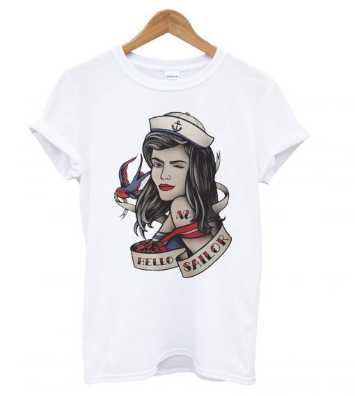 Hello Sailor Pin Up Girl T-shirt